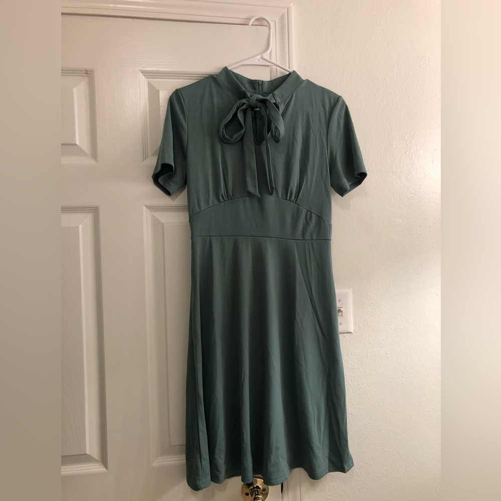 Sage Green 40’s Inspired A Line Swing Dress